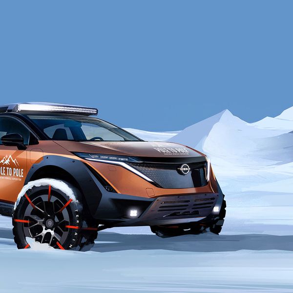 CGI of Nissan Ariya e-4ORCE Polo-to-Pole exploration vehicle